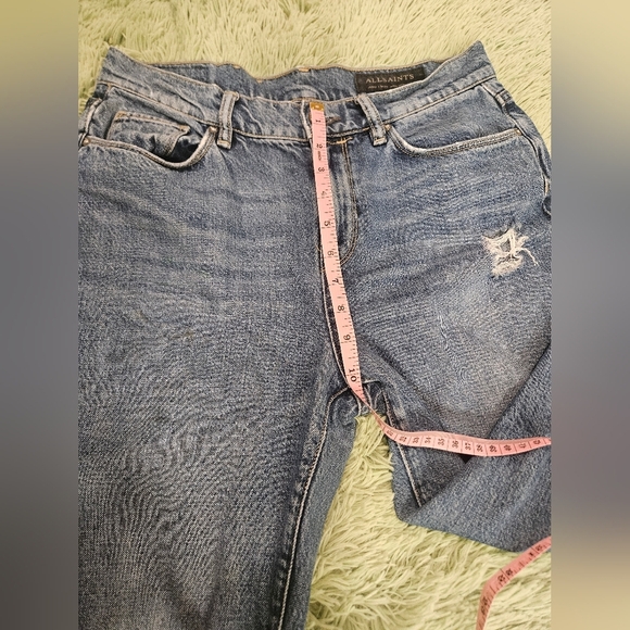 ALLSAINTS  Women Amy Girlfriend Distressed Jeans - Picture 10 of 12